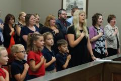 Chief Justice Heavican’s Summer Tour: Day Five, Visit One Reciting the Pledge in Boone County